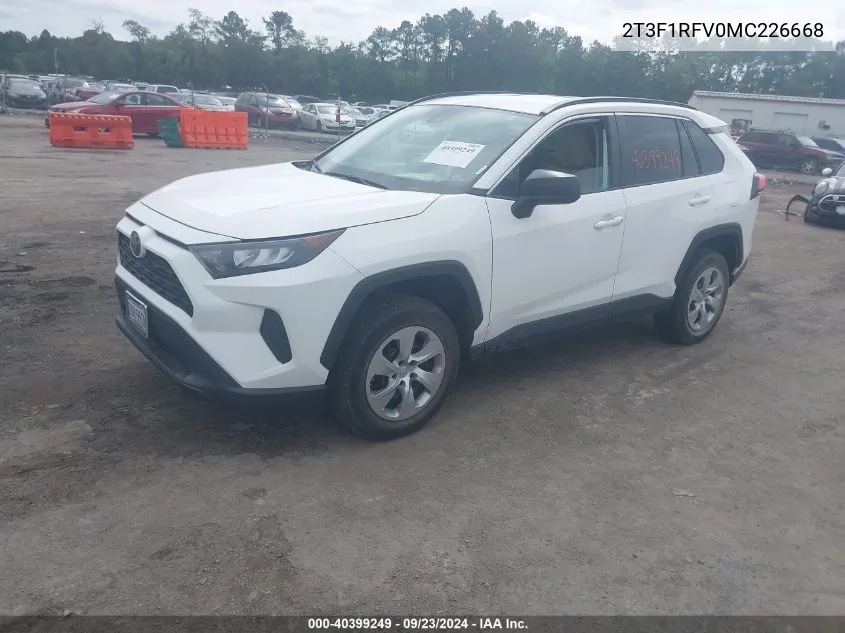 2021 Toyota Rav4 Le VIN: 2T3F1RFV0MC226668 Lot: 40399249