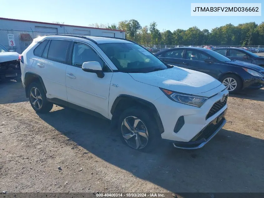 2021 Toyota Rav4 Prime Se VIN: JTMAB3FV2MD036662 Lot: 40400314