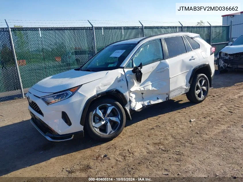 2021 Toyota Rav4 Prime Se VIN: JTMAB3FV2MD036662 Lot: 40400314