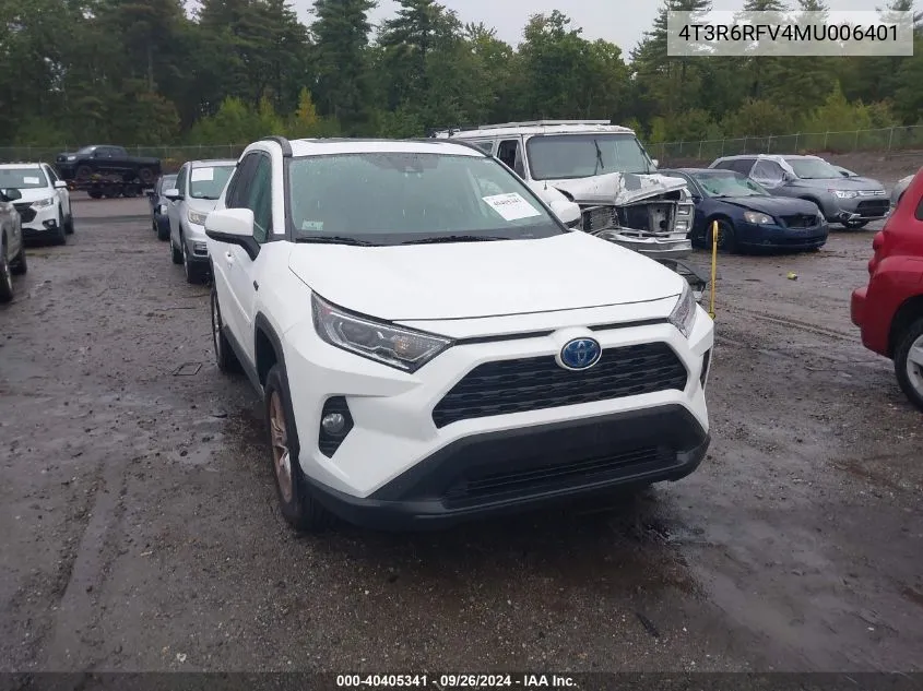 4T3R6RFV4MU006401 2021 Toyota Rav4 Hybrid Xle