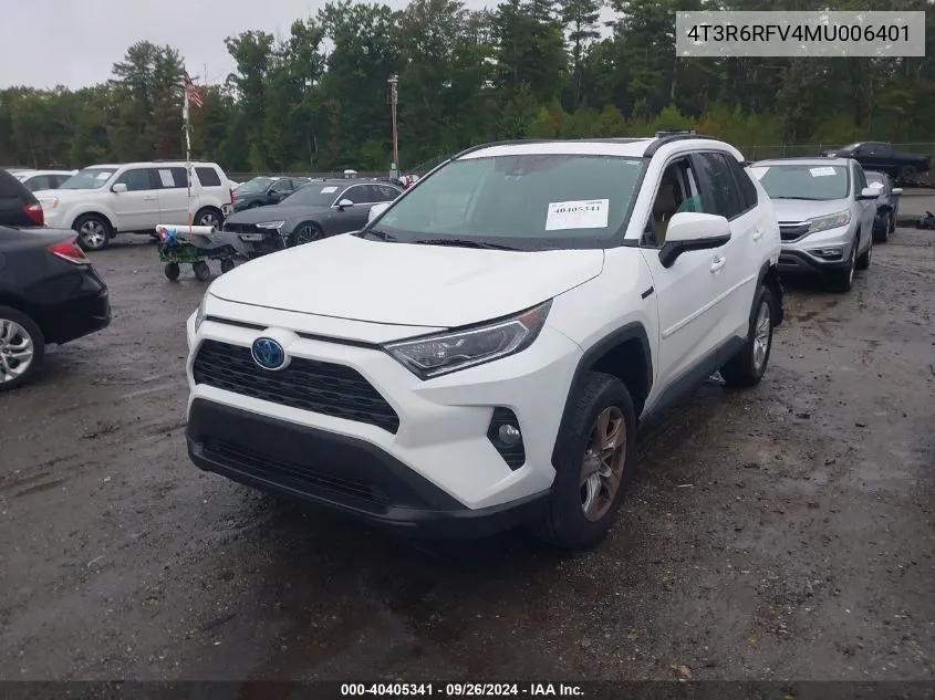 2021 Toyota Rav4 Hybrid Xle VIN: 4T3R6RFV4MU006401 Lot: 40405341