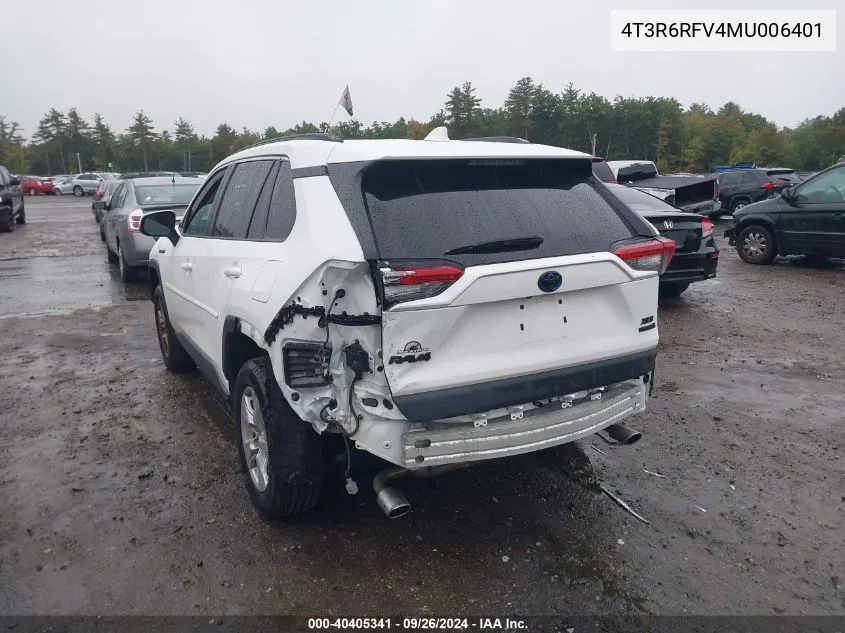 4T3R6RFV4MU006401 2021 Toyota Rav4 Hybrid Xle