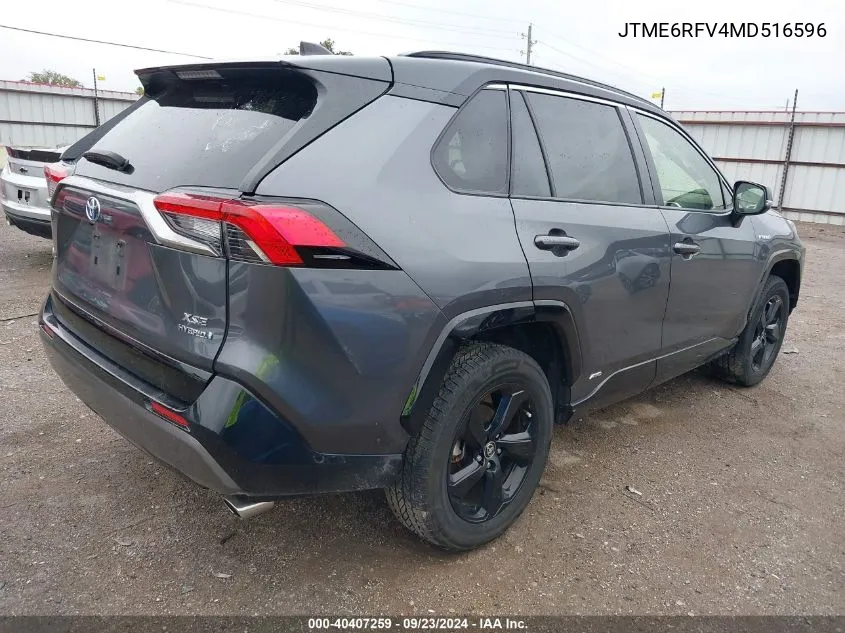 2021 Toyota Rav4 Hybrid Xse VIN: JTME6RFV4MD516596 Lot: 40407259