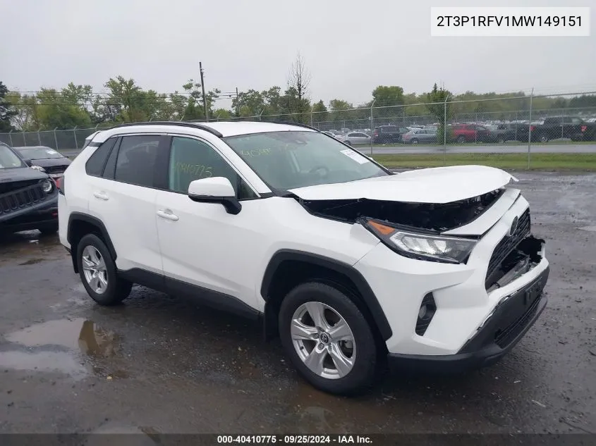 2021 Toyota Rav4 Xle VIN: 2T3P1RFV1MW149151 Lot: 40410775