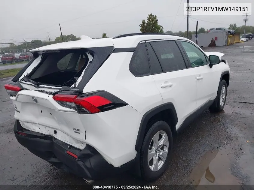 2021 Toyota Rav4 Xle VIN: 2T3P1RFV1MW149151 Lot: 40410775