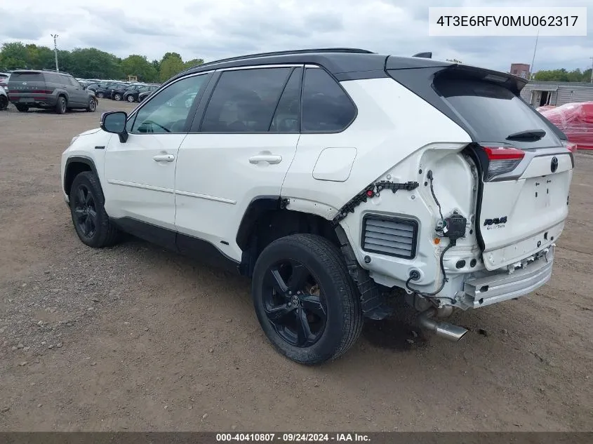 4T3E6RFV0MU062317 2021 Toyota Rav4 Hybrid Xse