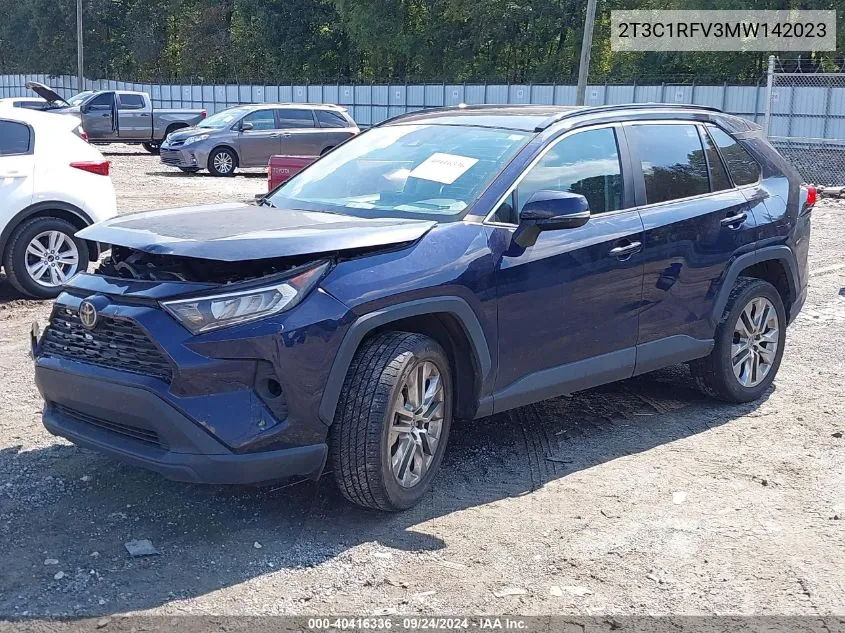 2021 Toyota Rav4 Xle Premium VIN: 2T3C1RFV3MW142023 Lot: 40416336