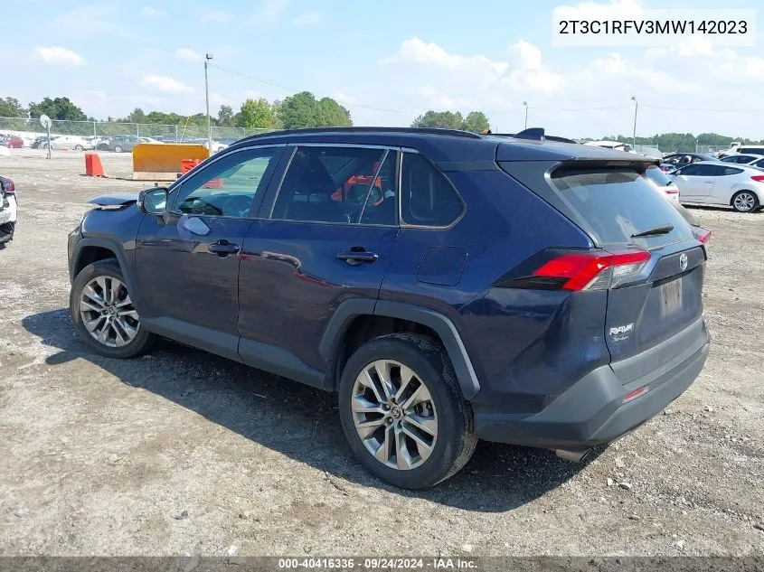 2021 Toyota Rav4 Xle Premium VIN: 2T3C1RFV3MW142023 Lot: 40416336