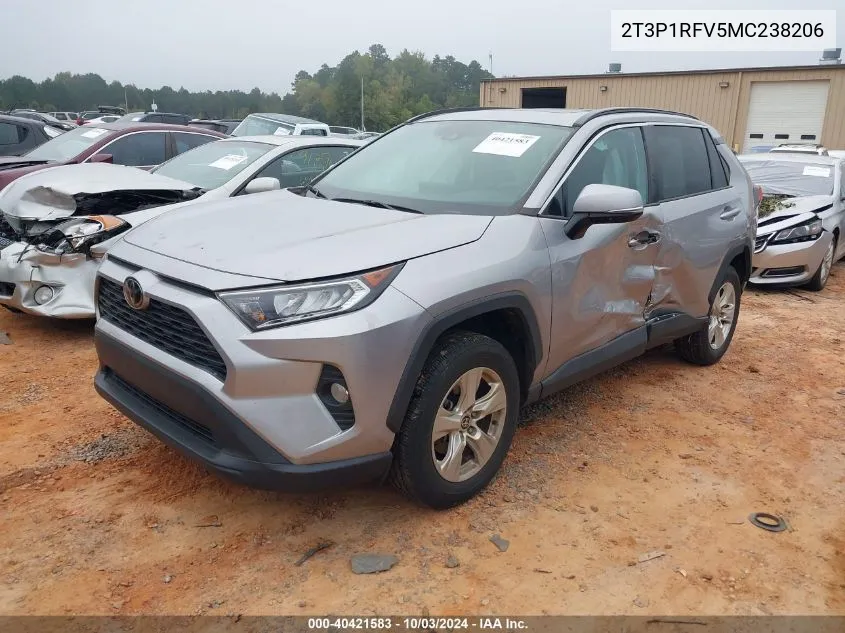 2021 Toyota Rav4 Xle VIN: 2T3P1RFV5MC238206 Lot: 40421583