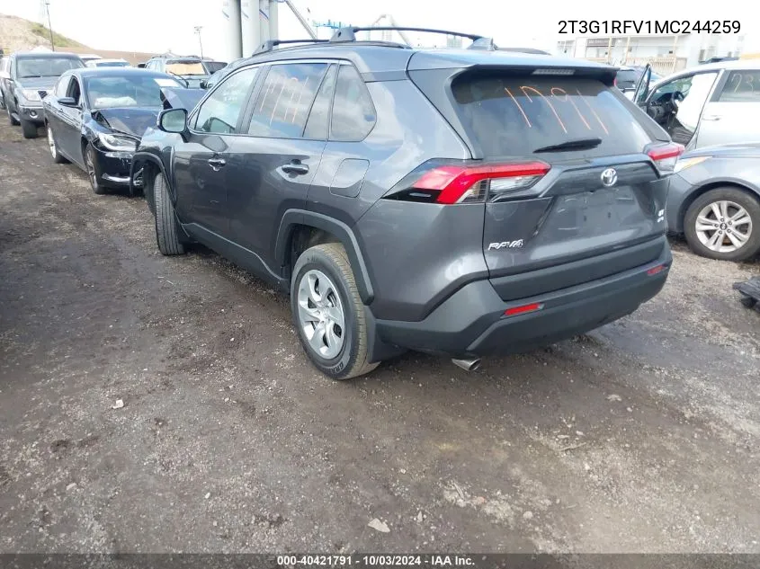 2021 Toyota Rav4 Le VIN: 2T3G1RFV1MC244259 Lot: 40421791