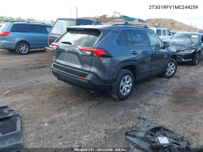 2021 Toyota Rav4 Le VIN: 2T3G1RFV1MC244259 Lot: 40421791