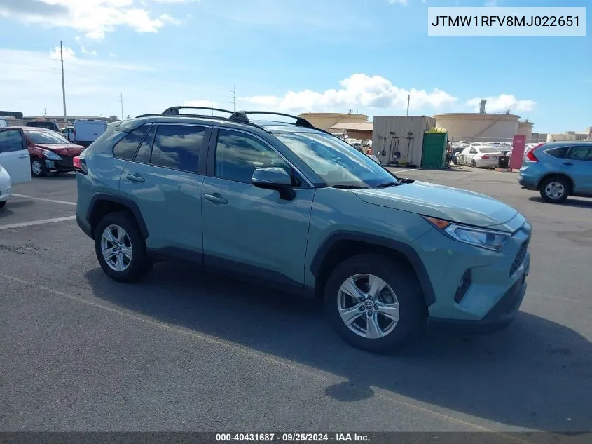 2021 Toyota Rav4 Xle VIN: JTMW1RFV8MJ022651 Lot: 40431687