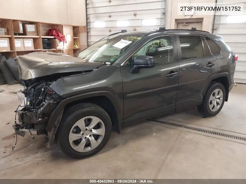 2T3F1RFVXMW151752 2021 Toyota Rav4 Le