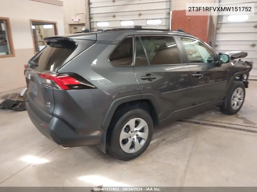 2T3F1RFVXMW151752 2021 Toyota Rav4 Le