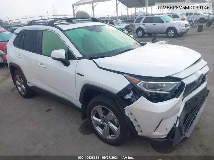 2021 Toyota Rav4 Hybrid Xle Premium VIN: JTMB6RFV5MD039146 Lot: 40436384