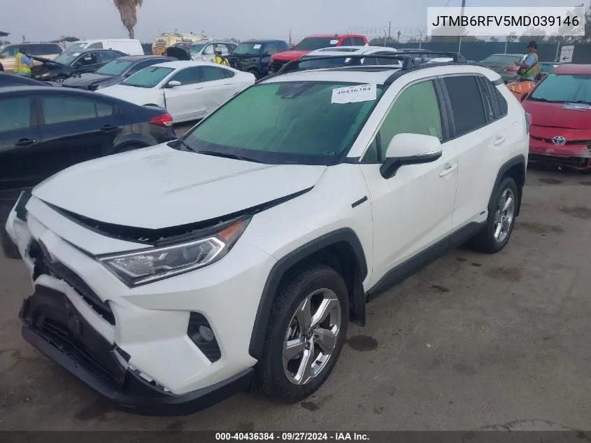 2021 Toyota Rav4 Hybrid Xle Premium VIN: JTMB6RFV5MD039146 Lot: 40436384