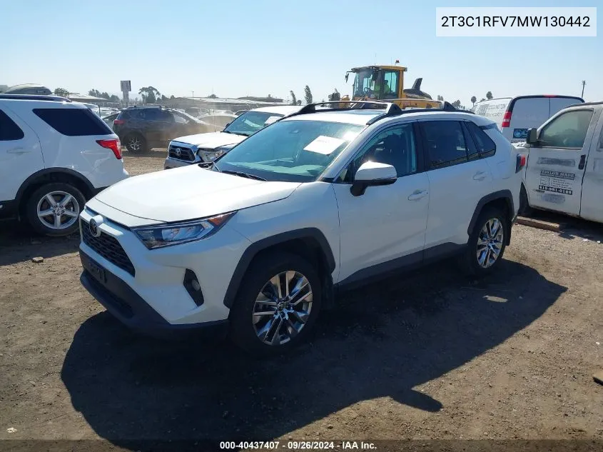 2021 Toyota Rav4 Xle Premium VIN: 2T3C1RFV7MW130442 Lot: 40437407