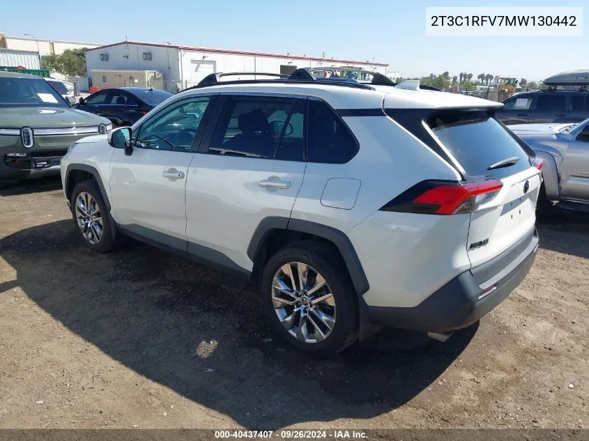 2021 Toyota Rav4 Xle Premium VIN: 2T3C1RFV7MW130442 Lot: 40437407