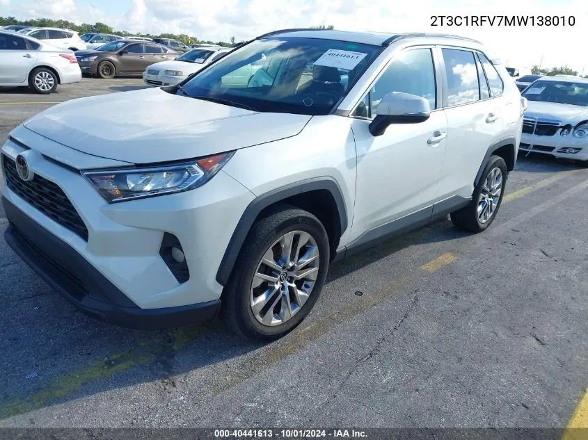 2021 Toyota Rav4 Xle Premium VIN: 2T3C1RFV7MW138010 Lot: 40441613