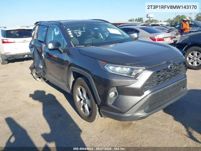 2021 Toyota Rav4 Xle VIN: 2T3P1RFV8MW143170 Lot: 40444503