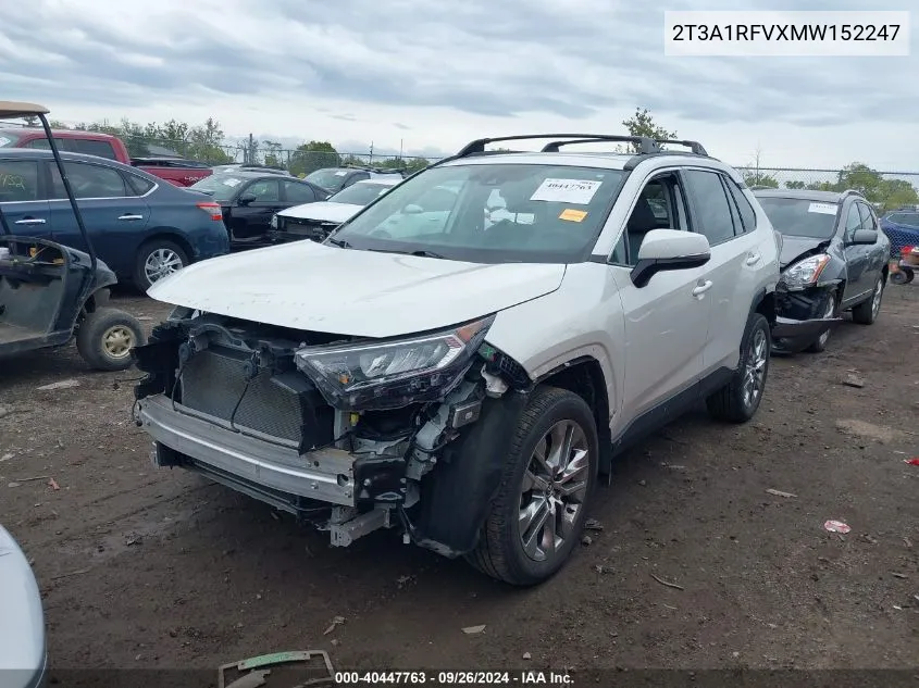 2021 Toyota Rav4 Xle Premium VIN: 2T3A1RFVXMW152247 Lot: 40447763