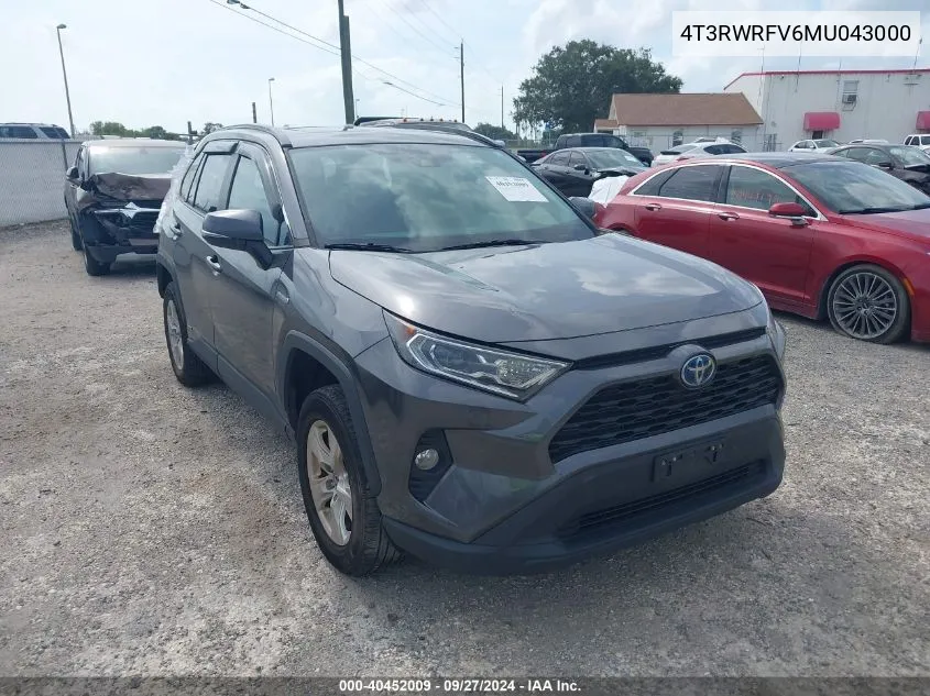 4T3RWRFV6MU043000 2021 Toyota Rav4 Hybrid Xle