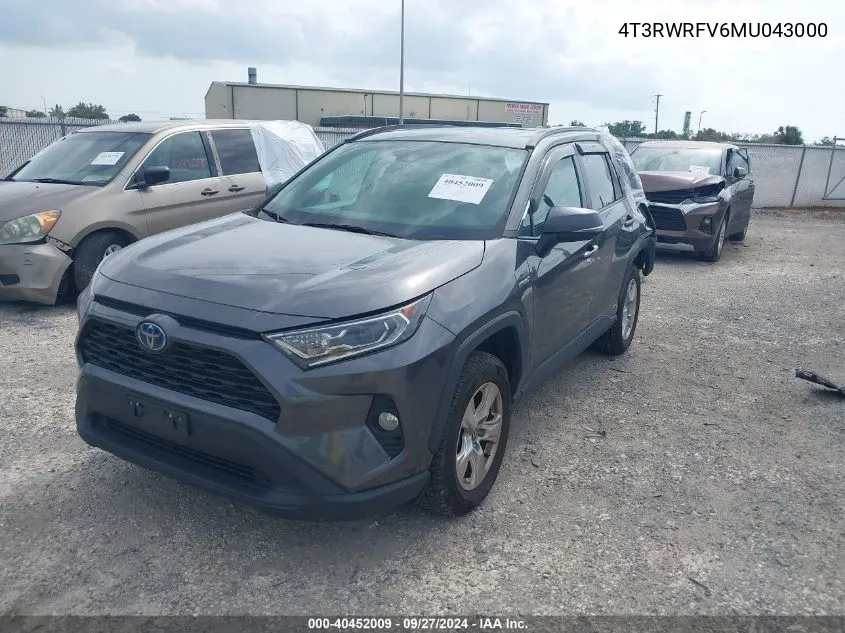 4T3RWRFV6MU043000 2021 Toyota Rav4 Hybrid Xle