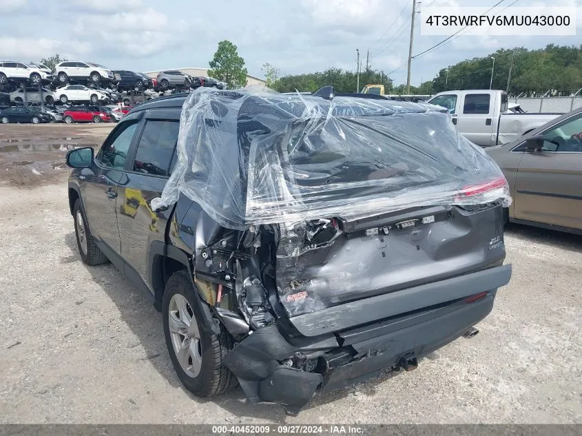 2021 Toyota Rav4 Hybrid Xle VIN: 4T3RWRFV6MU043000 Lot: 40452009