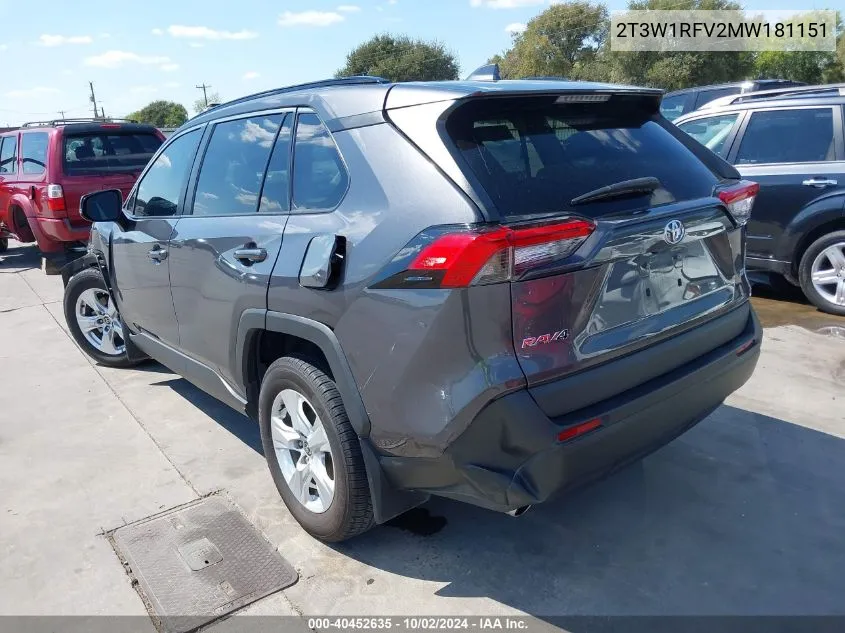 2T3W1RFV2MW181151 2021 Toyota Rav4 Xle