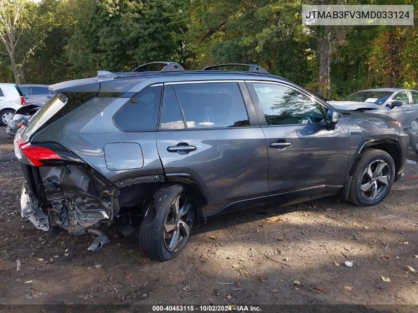 2021 Toyota Rav4 Prime Se VIN: JTMAB3FV3MD033124 Lot: 40453115