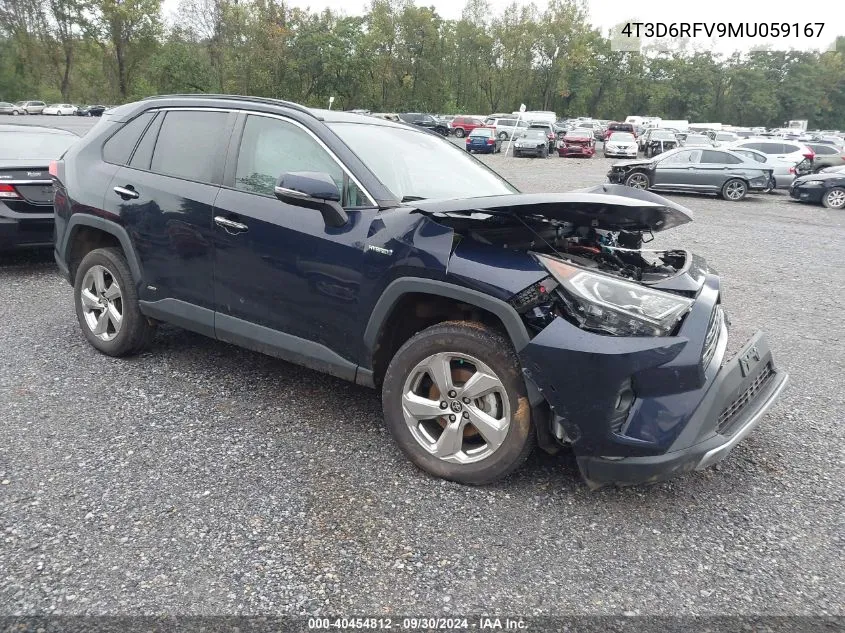 2021 Toyota Rav4 Limited VIN: 4T3D6RFV9MU059167 Lot: 40454812