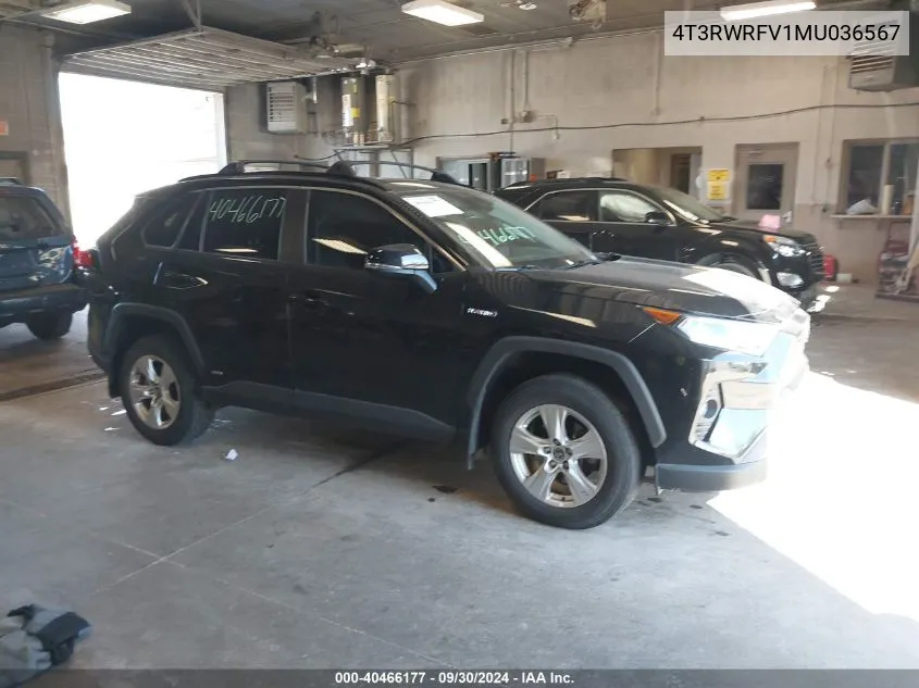 2021 Toyota Rav4 Hybrid Xle VIN: 4T3RWRFV1MU036567 Lot: 40466177