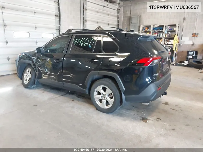 4T3RWRFV1MU036567 2021 Toyota Rav4 Hybrid Xle