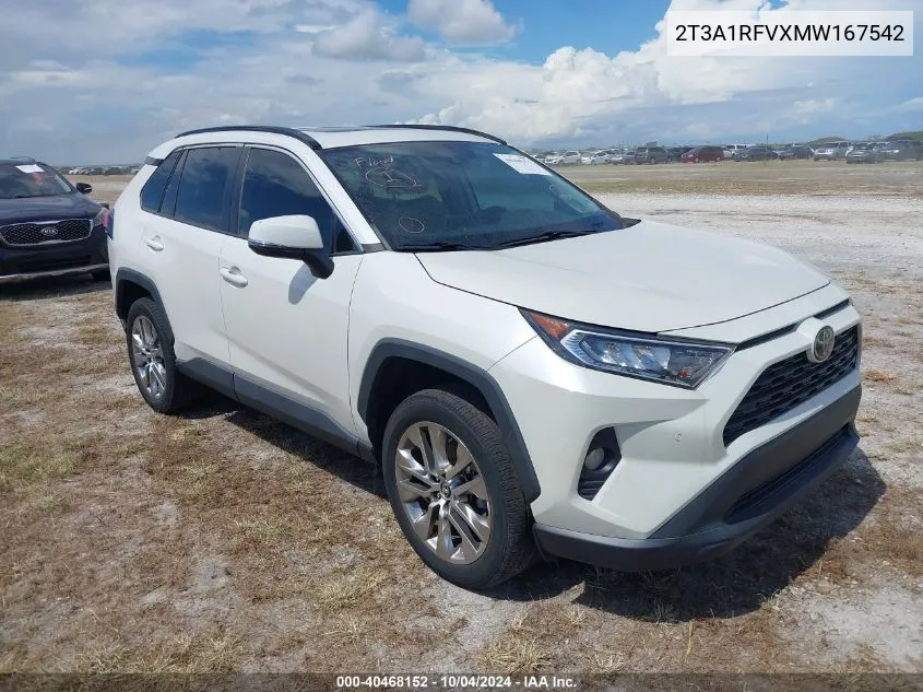 2021 Toyota Rav4 Xle Premium VIN: 2T3A1RFVXMW167542 Lot: 40468152