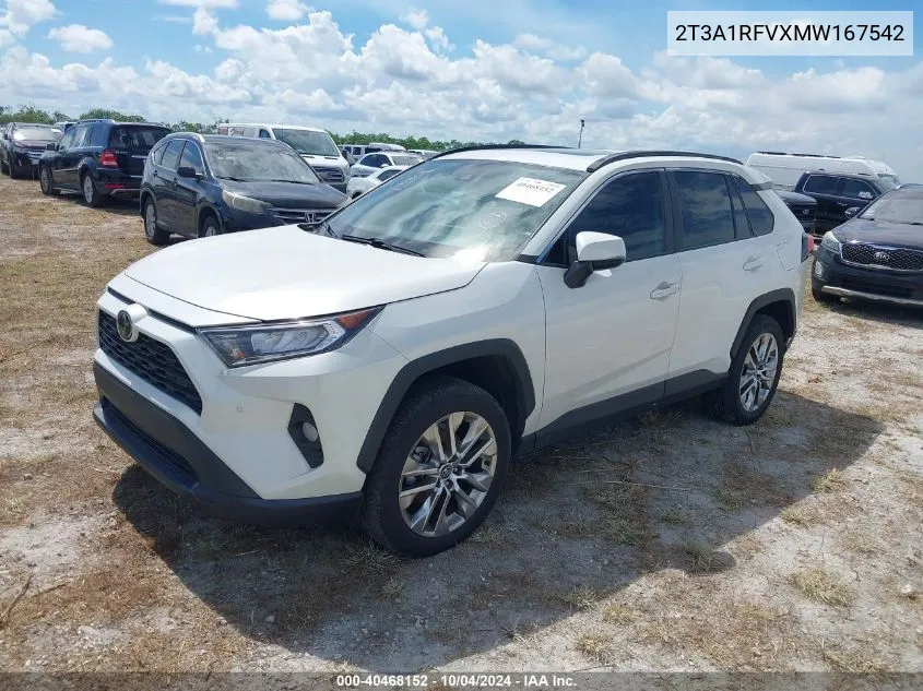 2021 Toyota Rav4 Xle Premium VIN: 2T3A1RFVXMW167542 Lot: 40468152