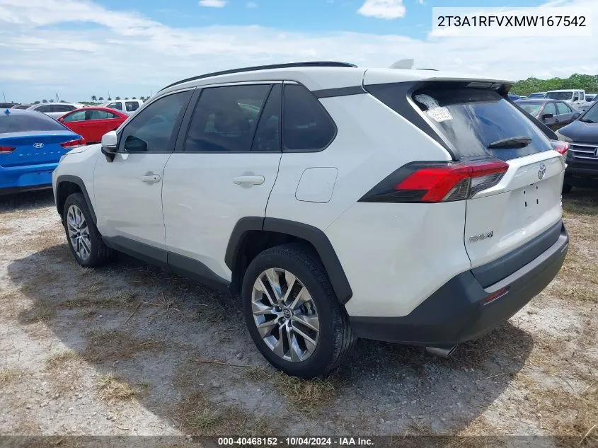 2021 Toyota Rav4 Xle Premium VIN: 2T3A1RFVXMW167542 Lot: 40468152