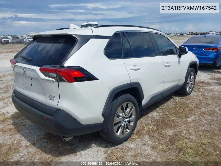 2021 Toyota Rav4 Xle Premium VIN: 2T3A1RFVXMW167542 Lot: 40468152