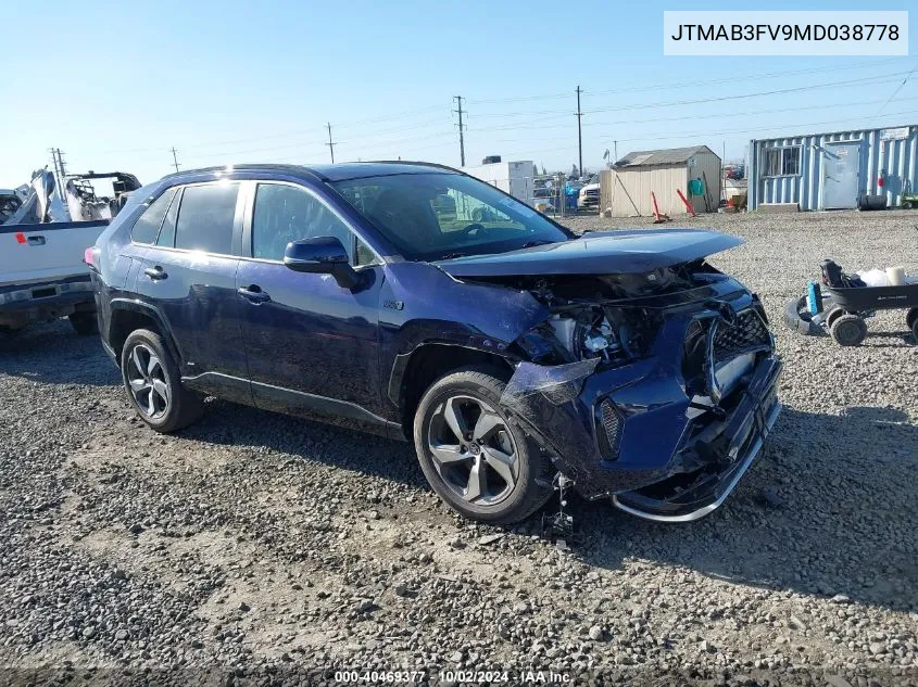 2021 Toyota Rav4 Prime Se VIN: JTMAB3FV9MD038778 Lot: 40469377