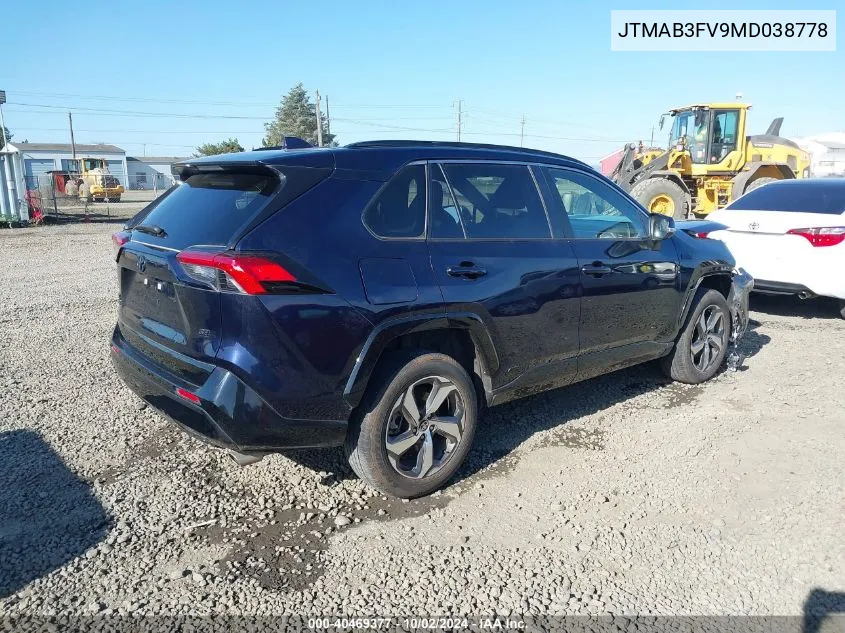 2021 Toyota Rav4 Prime Se VIN: JTMAB3FV9MD038778 Lot: 40469377