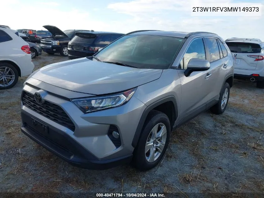 2021 Toyota Rav4 Xle VIN: 2T3W1RFV3MW149373 Lot: 40471794