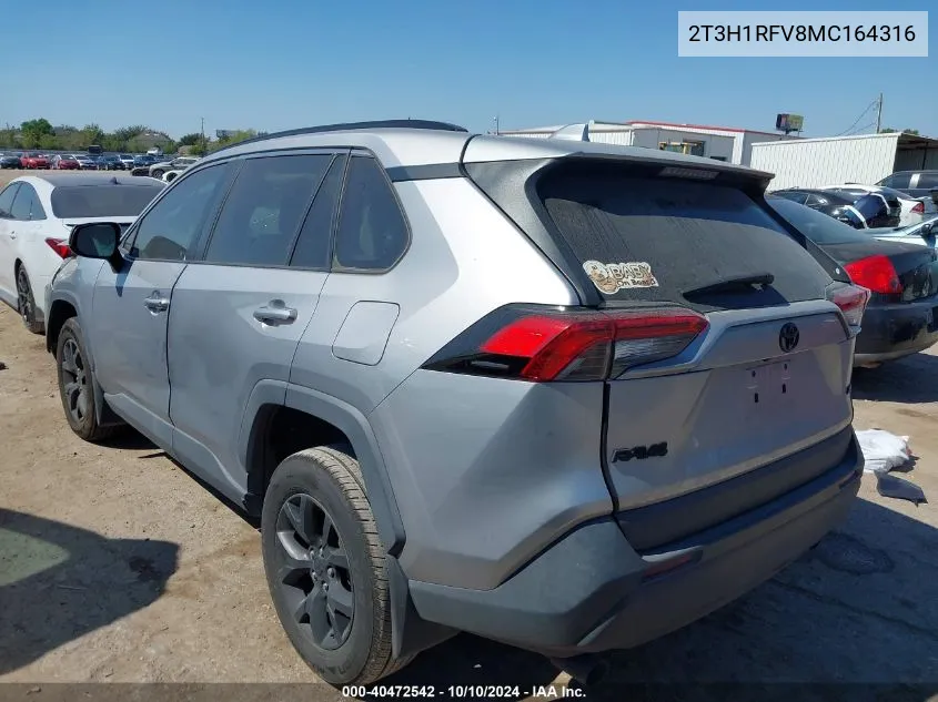 2021 Toyota Rav4 Le VIN: 2T3H1RFV8MC164316 Lot: 40472542