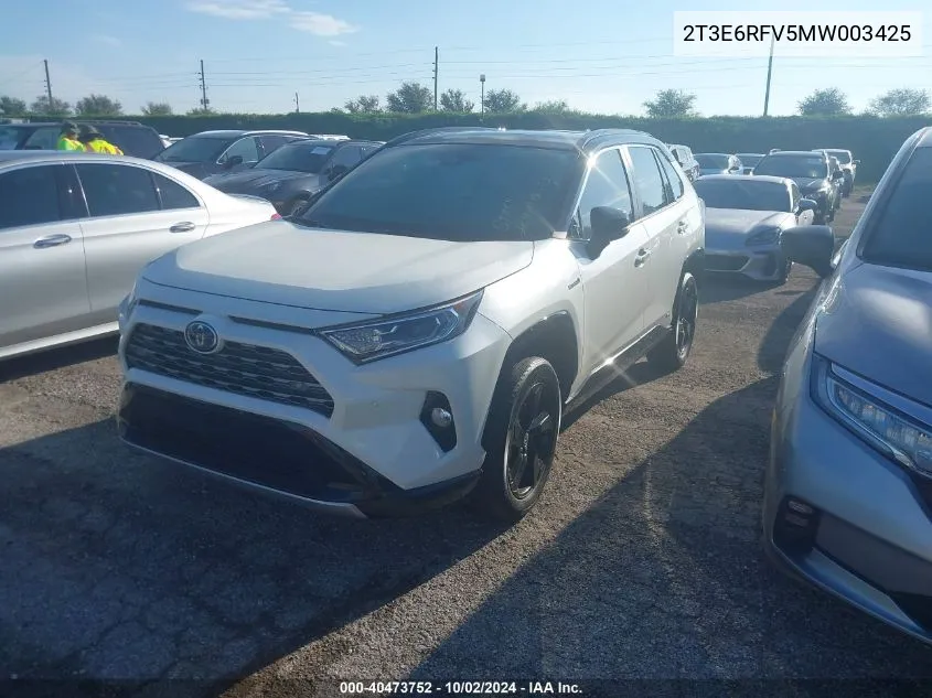 2021 Toyota Rav4 Hybrid Xse VIN: 2T3E6RFV5MW003425 Lot: 40473752