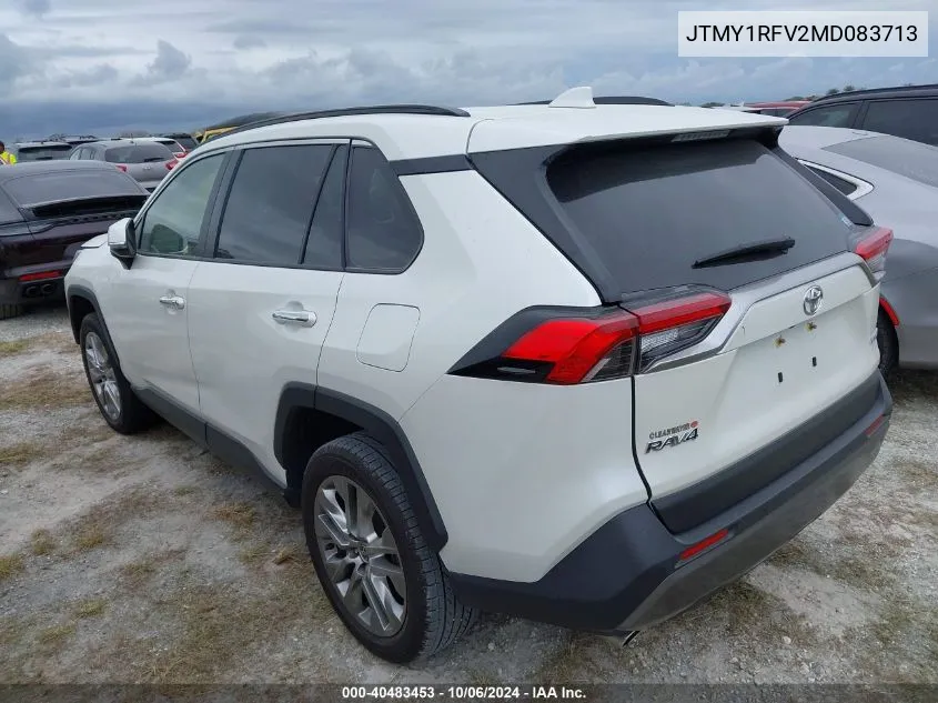 2021 Toyota Rav4 Limited VIN: JTMY1RFV2MD083713 Lot: 40483453