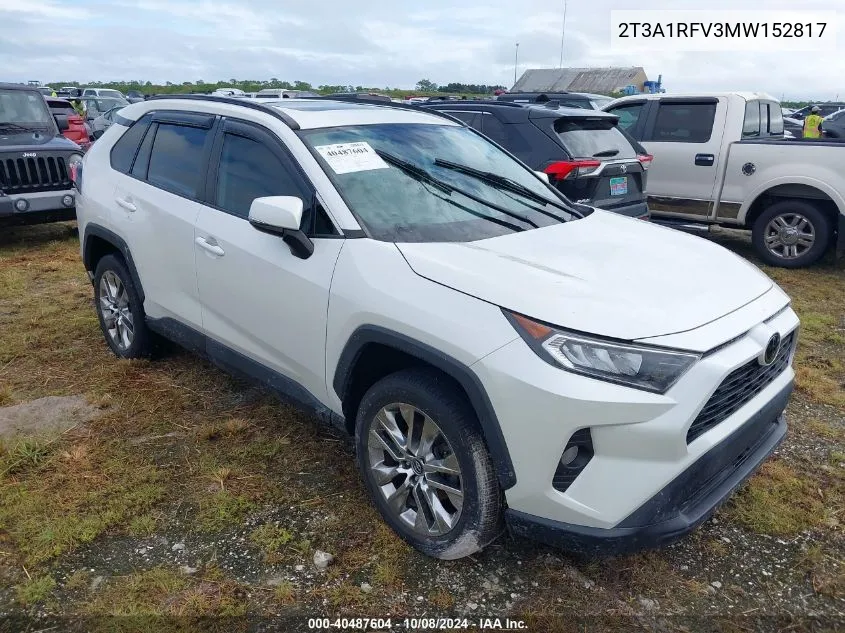 2021 Toyota Rav4 Xle Premium VIN: 2T3A1RFV3MW152817 Lot: 40487604