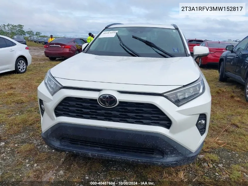 2021 Toyota Rav4 Xle Premium VIN: 2T3A1RFV3MW152817 Lot: 40487604