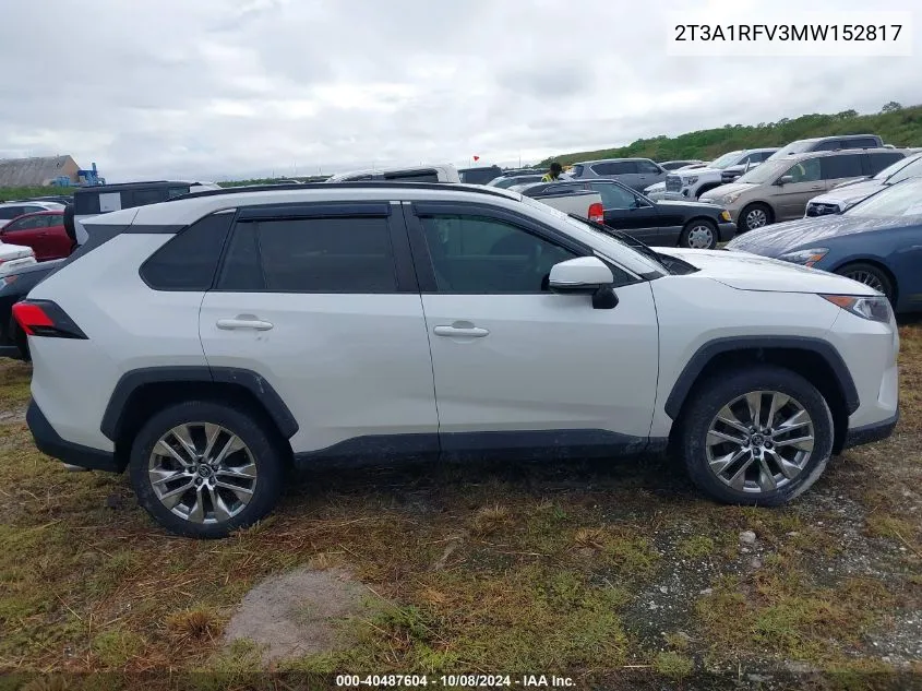 2021 Toyota Rav4 Xle Premium VIN: 2T3A1RFV3MW152817 Lot: 40487604