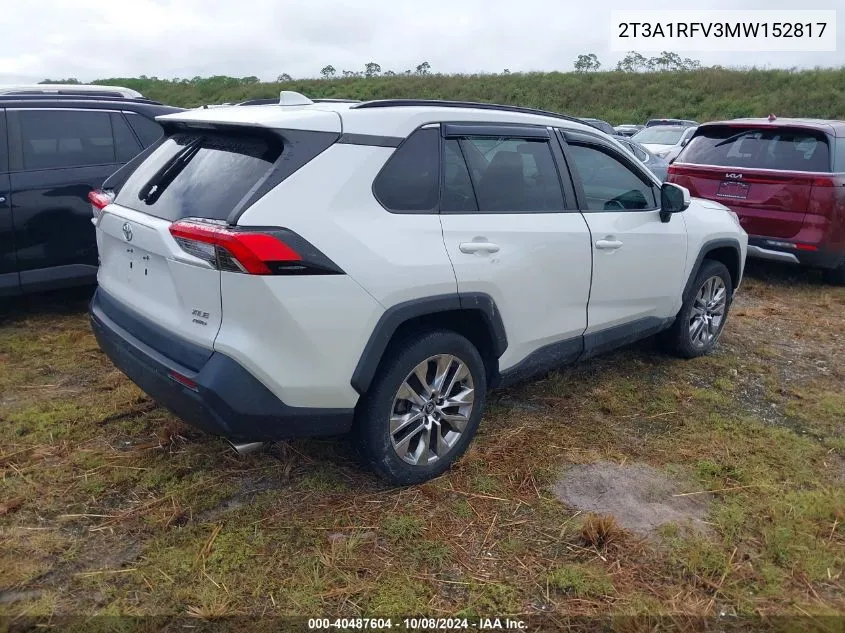 2021 Toyota Rav4 Xle Premium VIN: 2T3A1RFV3MW152817 Lot: 40487604