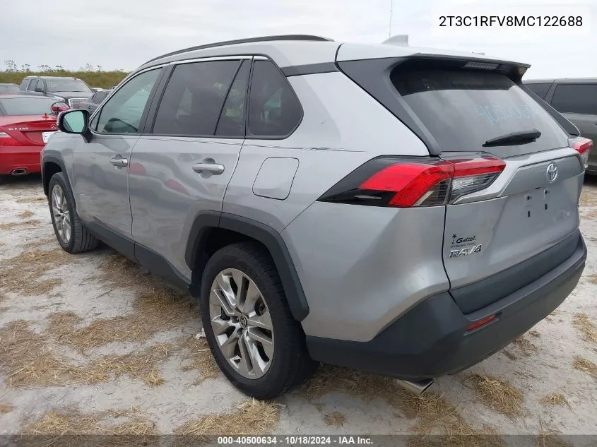 2021 Toyota Rav4 Xle Premium VIN: 2T3C1RFV8MC122688 Lot: 40500634