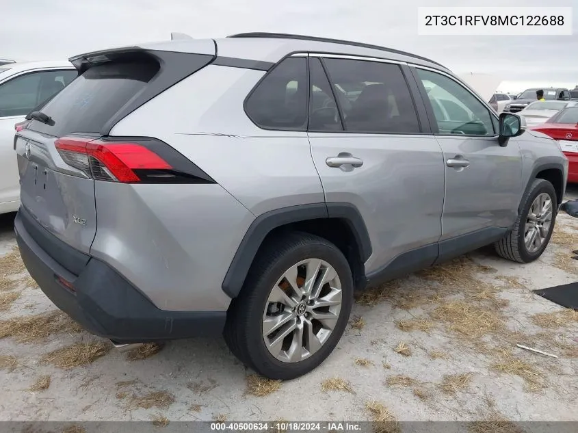 2021 Toyota Rav4 Xle Premium VIN: 2T3C1RFV8MC122688 Lot: 40500634