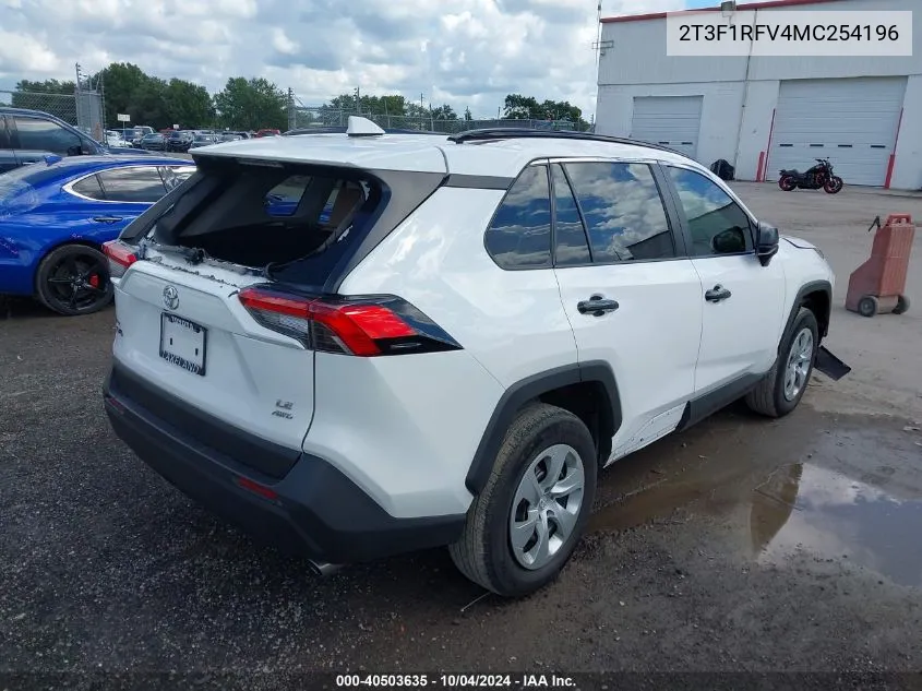 2021 Toyota Rav4 Le VIN: 2T3F1RFV4MC254196 Lot: 40503635